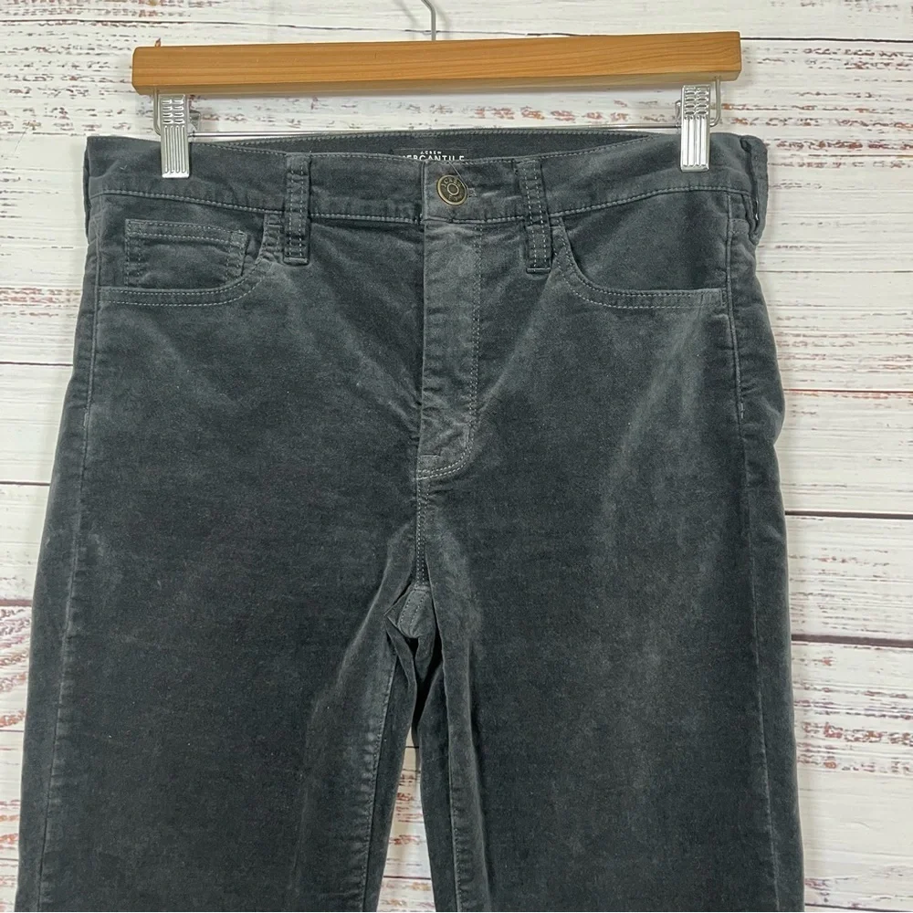 J.Crew Mercantile Gray Velvet Skinny Ankle Pants